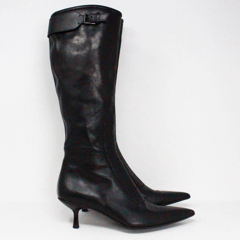 GUCCI #40013 Black Leather Kitten Heel Boots (US 7.5 EU 37.5) - Picture 3 of 10